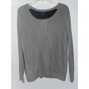 Banana Republic Women's Size S Pullover Sweater Gray Long Sleeve Black Back